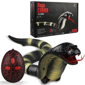 Homepatche Radio Control Snake, Electric Infrared Toy, RC Cobra, Snake, Snake, Cobra, RC Retractable Tongue, Infrared Remote Control, Moving, Scary Prank Toy, Electric Snake, RC Robot Simulation,