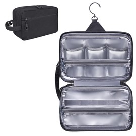 HILOMON Toiletry Bag for Men, YKK Zippers Hanging Bathroom Shower Hygiene Bag with Metal XXL Swivel Hook, Big Comparment, Waterproof for Travel Accessories