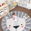 ABREEZE Kids Play Rug 4ft,Lion Round Area Rug Kids Nursery