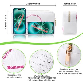 Christian Makeup Bag for Women Religious Encouragement Gifts Bible Verse Scripture Cosmetic Bag Christian Gift for Women Faith Bible Gifts Inspirational Gifts for Women Christian Travel Cosmetic Pouch