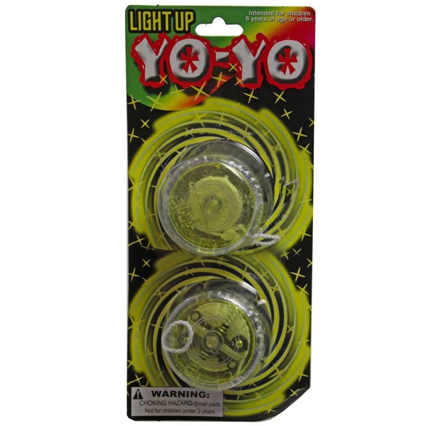 Kole Imports 2pk LED Light Up Yo-Yos, Beginner Level with LED Lights and Glow in The Dark for Kids Green