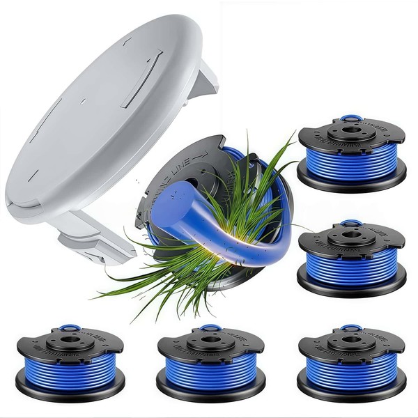 6 Stück Mäherspule kompatibel mit Ryobi One Rasenmäher, Trimmspule, Ersatzspule