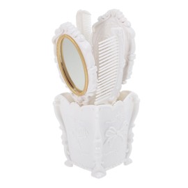 Gatuida 5pcs Vintage Hair Brush Set with Storage Holder Salon Hair Comb for Home Hairdressing Painless Bristles for and Scalp Massage Elegant Decorative Design Multi Functional Use