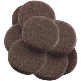 Self-Stick Furniture Round Felt Pads for Hard Surfaces – Protect your Hard Floors from Furniture Scratches, 1-1/2" Walnut Brown, Round (8 Pieces)