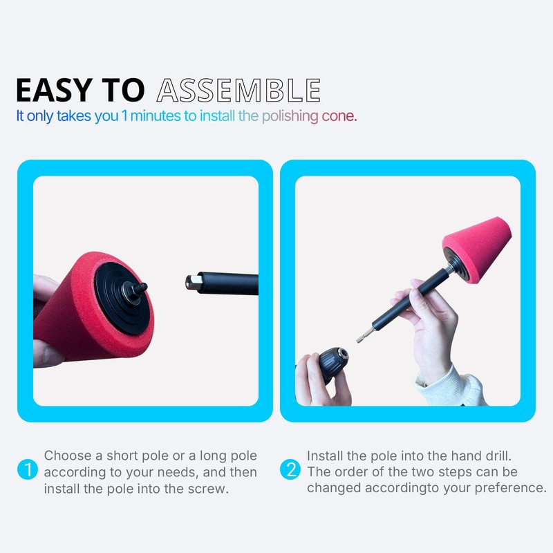 Noyfemr Drill Bit Cone Polisher, Metal Polishing Tool, Car Wheel