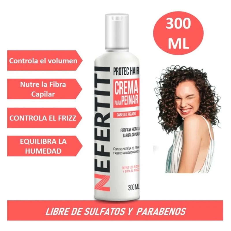 Nefertiti Crema Para Peinar Cabello Rizado 300ml