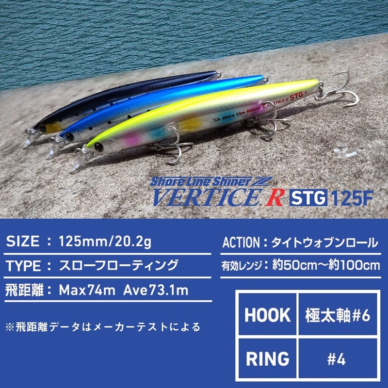 DAIWA STG125F Chivas Lure, Shoreline Shiner Z Vertis R, Clear