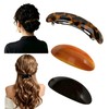 3Pcs French Hair Barrettes, Tortoise & Leopard Acetate Clips