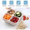 4 Pack Snack Containers, 4 Compartments Bento Snack Box, Reusable