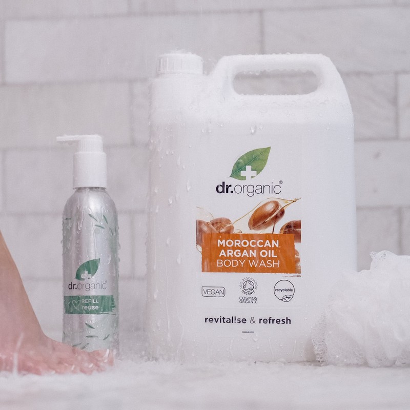 Dr Organic Aluminium Refill Bottle with Pump Dispenser, Empty Refillable