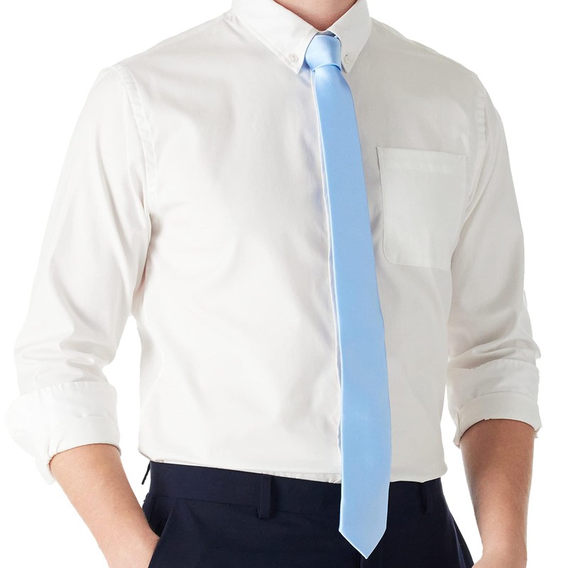 DonDon Mens Handmade Silk Look Ties 6cm, lightblue