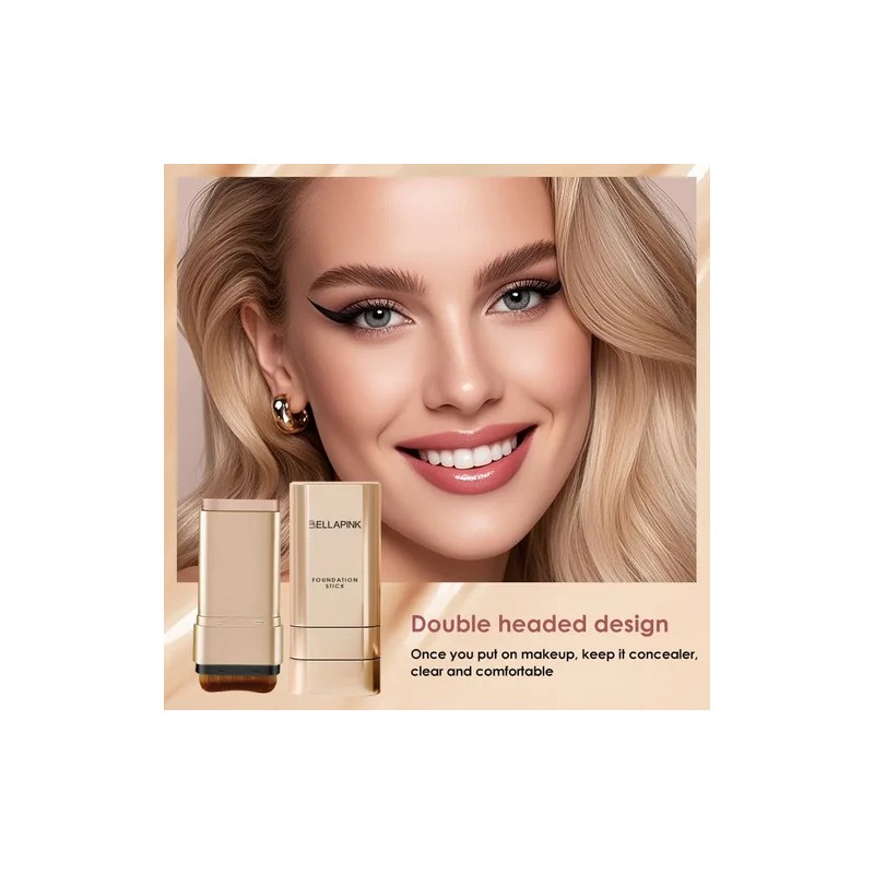 Corrector Maquillaje En Barra Base Bellapink Con Brochas 20g 02
