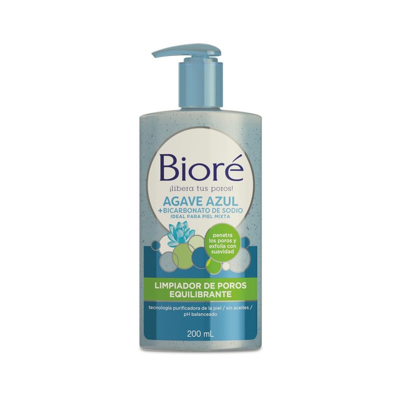 Bioré Limpiador de Poros con Bicarbonato de Sodio, 200 ml