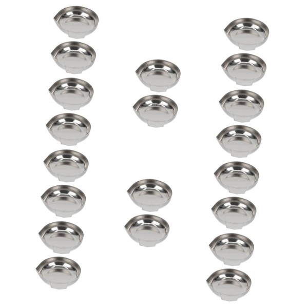 Operitacx 20 x Stainless Steel Scale Bowls Powder Pan Metal