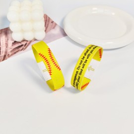 Flvkev Softball Gifts Bible Verse Bracelet Christian Scripture Bracelets Catholic Inspirational Religious Faith Sports Jewelry 8-12 Gift