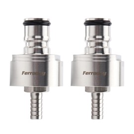 FERRODAY Stainless Steel Carbonation Cap Forced Carbonation PET Bottle Filling 5/16 Barb CO2 Coupling to Carbonate Soda Beer Stainless Steel PET Bottle Carbonation Cap + O-ring + Gasket