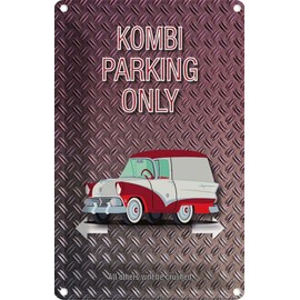 vianmo Blechschild 18x12 cm Kombi parking only Auto Deko Geschenk Metall Schild