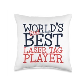 World's Second Best Laser Tag Player Adult Player Laser Tag Throw Pillow