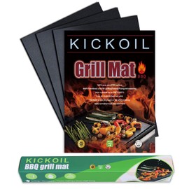 Grill Mats for Outdoor BBQ - Set of 3 Heavy Duty Non-Stick Mats, Easy to Clean, Charcoal, Gas, Electric, RV, Camping