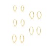 DTPsilver® 5 Pairs Tiny / Small Hoop Earrings 925 Sterling