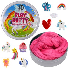 Play Putty Therapy Putty for Kids with Charms Rainbows and Unicorns Theraputty Medium Resistance, Fine Motor Skills and Hand Strength, Occupational Therapy Sensory Fidget Toy and Tool