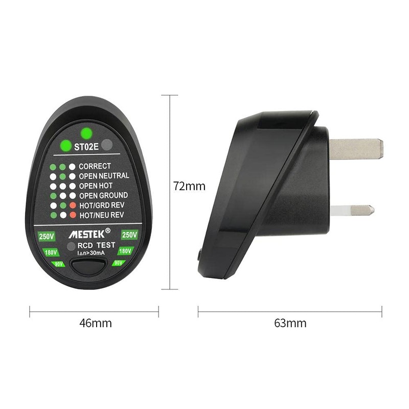 RCD Electric Socket Tester, 220V-240V Automatic Neutral Live Earth Wire