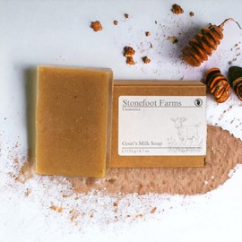 Stonefoot Farms All Natural Goat Milk Soap - Cold Processed Soap Bar for Skin Care, Great for Face and Body, Christmas and Birthday Gifts for Men, Body Soap Bar for Dry, Sensitive Skin - 4.5 oz - Unscented