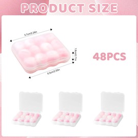 48PCS Wax Ear Plugs for Sleeping Reusable Noise Cancelling Moldable Ear Plugs for Swimming Sleeping Soft Wax Earplugs with Carry Case for Sensitive Ears Perfect for Swimming Studying Airplane Sleep an