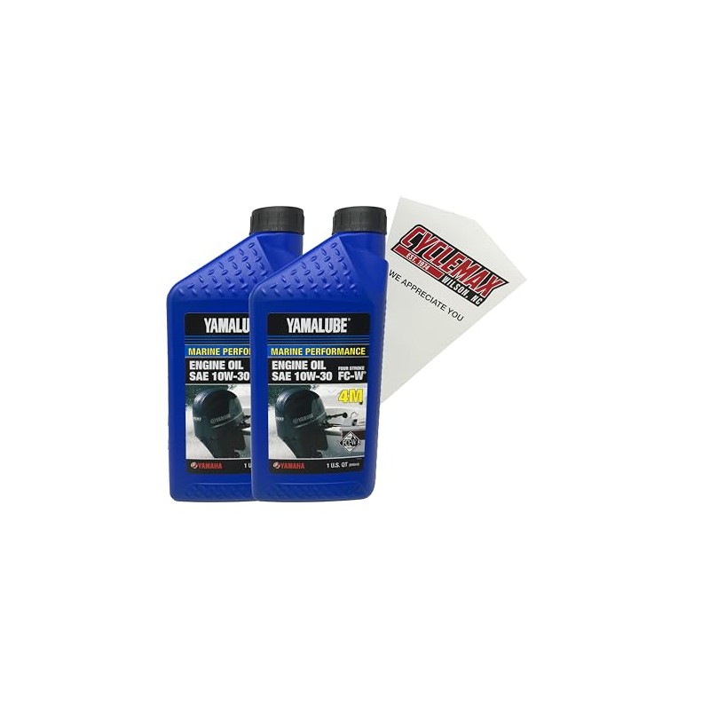 Cyclemax Two Pack compatible with Yamaha Yamalube Marine 10W-30 4-Stroke
