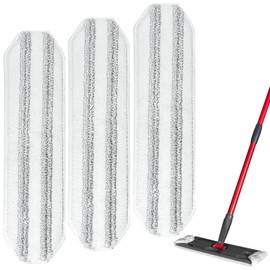 Aifacay Mop Head Replacements Pads for O-Cedar H2prO Flat Mop System, Microfiber Machine Washable Flat Mop Replace Pad, Reusable Mop Pad Refills Fit for O Cedar H2Pro Set (Flat Mop Pads-3 Pack)