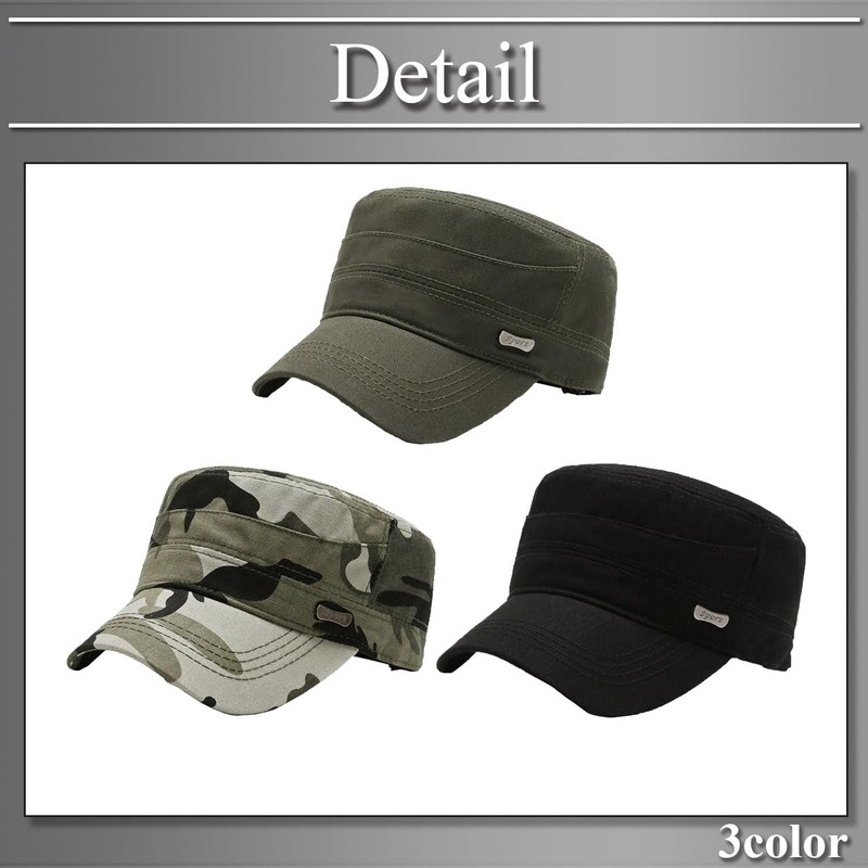 Buzz Selection CAP253 Work Cap, Military Hat, Solid, Camouflage Design,