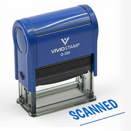 SCANNED Oficina SELF-INKING Oficina Sello de hule, Azul