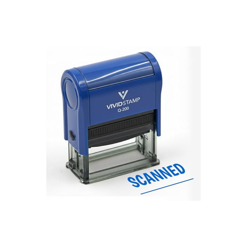 SCANNED Oficina SELF-INKING Oficina Sello de hule, Azul