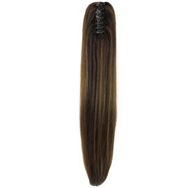 Adult Women's Straight High Heat Jaw Clip Extension, Multiple Color Options (25.5 in) ST- 011
