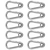 10Pcs Snap Hook Stainless Steel Safety Rope Spring Carabiner Hanging