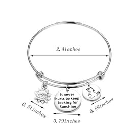 It Never Hurts to Keep Looking for Sunshine Bracelet Eeyore Quote Bracelet Inspiration Gift (Bracelet)