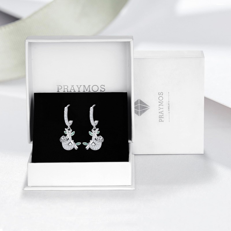 Sloth Silver Hoops Earrings for Women 925 Sterling Silver Hoop