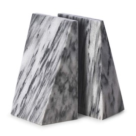 KensingtonRow Home Collection Decorative BOOKENDS - Carnaby Street Gray Striated Marble BOOKENDS
