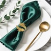 Gosknor 12pcs Gold Wheat Napkin Rings, Leaf Shaped Metal Cloth
