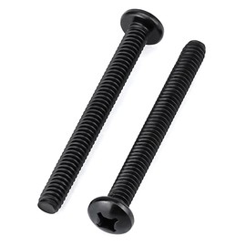 Glvaner #8-32 x 2-1/2 inch Stainless Steel Pan Phillips Drive Machine Screws, Black Coated, 304 Stainless Steel 18-8, Round Head, 30 pcs