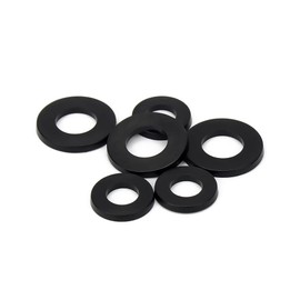 CONPHERON Plastic Washers Black Nylon Flat Washers M5 x 12 x 1.0 mm, Pack of 100