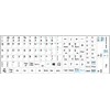 ENGLISH US NON-TRANSPARENT KEYBOARD DECALS with ADDITIONAL KEYS WHITE BACKGROUND