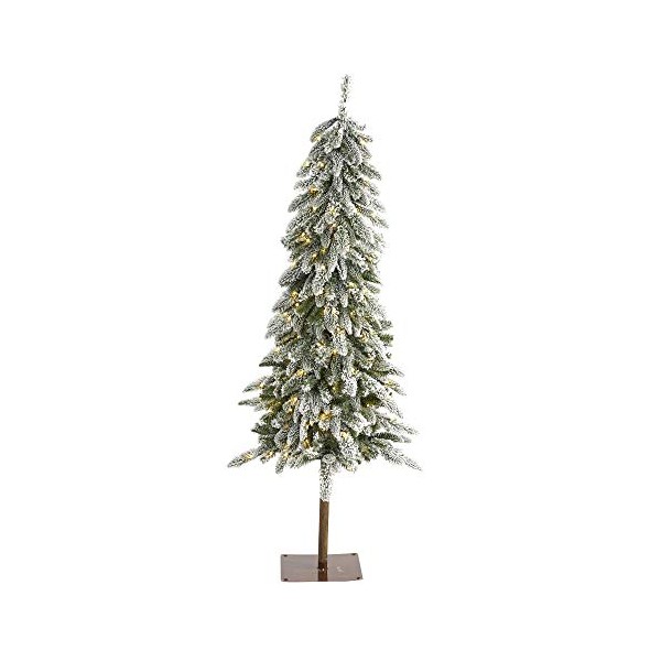 Nearly Natural 5.5ft. Flocked Washington Alpine Christmas Artificial Tree with