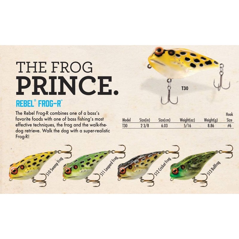 Rebel Frog-R Lure's (Swamp Frog, 2 3/8-Inch, 5/16-Ounce)