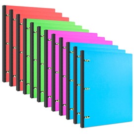 INFUN 1 INCH Telescoping 3 Ring Binder - 12PCS, Portable Plastic Binder with Telescoping Spine ，3 Ring Binder with Foldable Front Cover Holds 8.5" x 11" Paper for School,Office and Homes