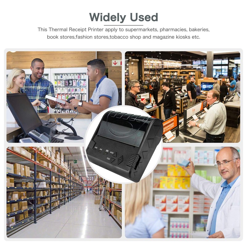 NETUM 80mm Wireless Bluetooth Receipt Thermal Printer Portable Personal Bill