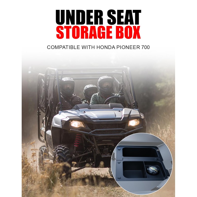 XATVXUTV Underseat Storage Box for Honda Pioneer 700, UTV Under