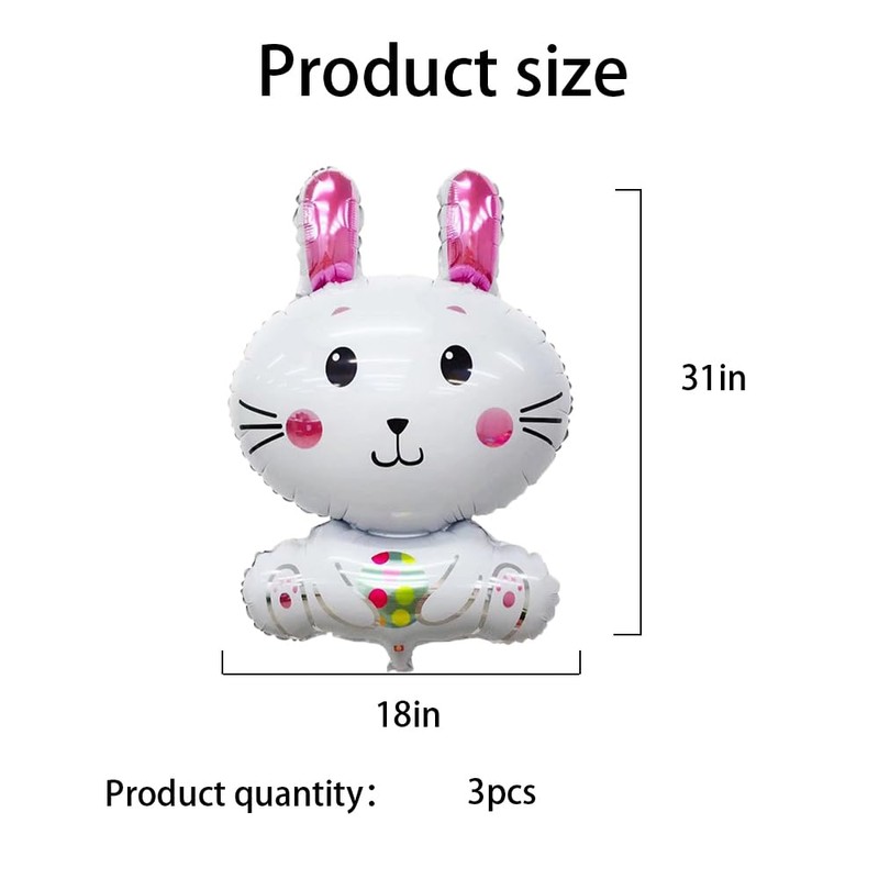 HADCKJA Bunny Balloons Easter Balloons Hugging Rabbit Easter Foil Balloons