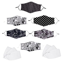 KaWaii Breathable Face Cloth Mask For Adult Men Women Senior Adjustable Reusable Washable Comfy Mask, Pack of 6 (Crazy Cool)