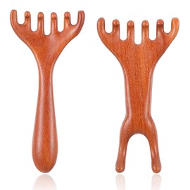 Hpmjz 2 pcs Wooden Head Massager Therapy Scalp Combs Portable Head Scratcher Scalp Spa Massage Comb Long Handle Wooden Massage Tool for Neck Face Stress Relax
